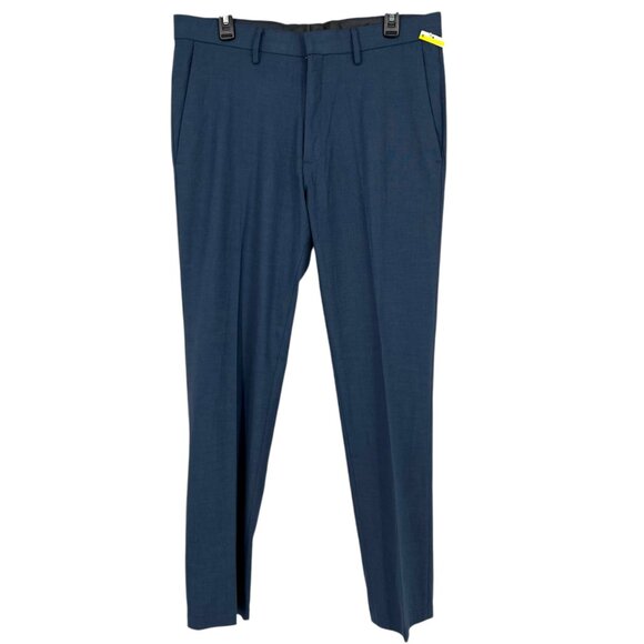 Kenneth Cole Reaction Mens Flat Front Dress Pants Blue Waist 34 NWOT - Picture 1 of 14